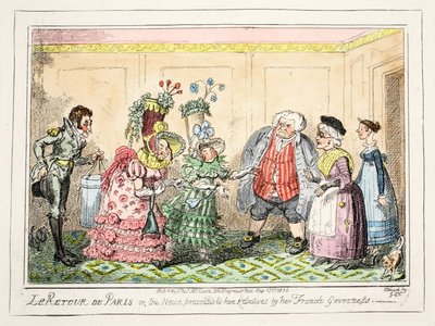 Le Retour de Paris, ou, la Nièce Présentée à ses Parents par sa Gouvernante Française - George Cruikshank